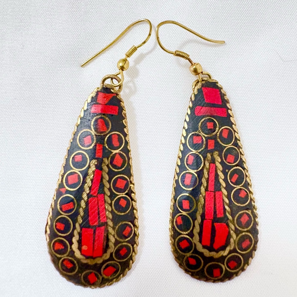 Handmade brass Teardrop Earrings